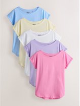 Next - Dames - Set van 5 T-shirts met kapmouwtjes - Roze
