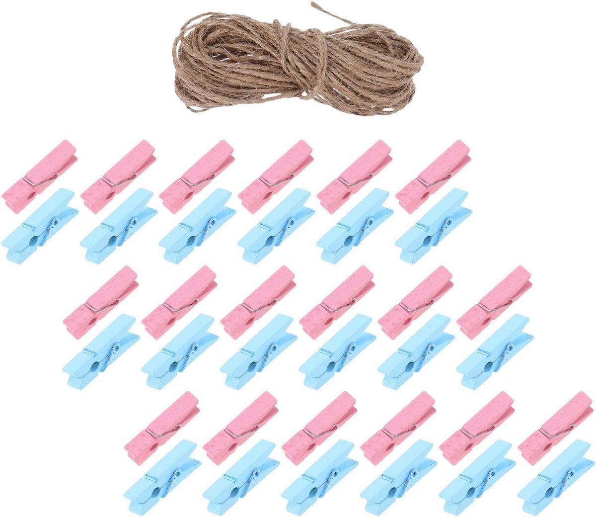 Houten Wasknijpers - Knutsel Knijpers - Feest Decoratie - Duurzaam Hout - 3.5 cm - Roze