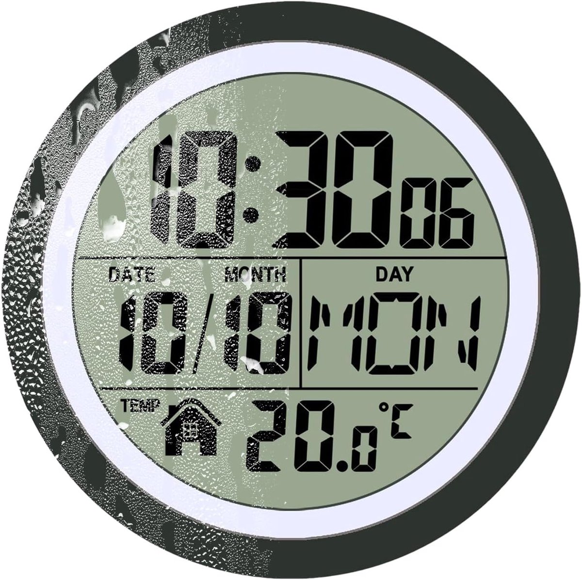 Badkamer Klok - Douche Klok - Temperatuur Datum - Waterdicht Display - 14.5 x 14.5 cm