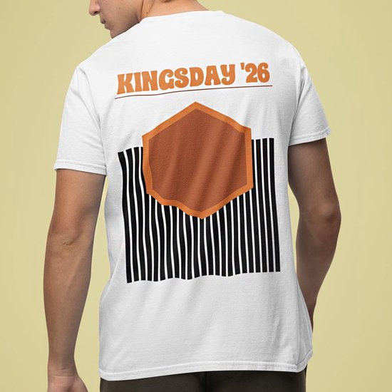 Wit T-shirt Koningsdag '26 Oranje 3XL