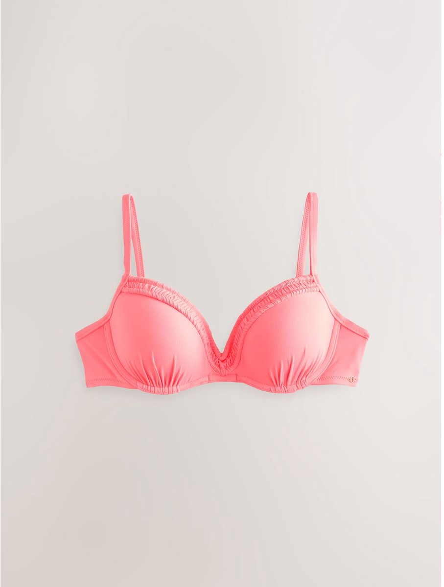 Next - Dames - Bikinitop met beugel, vullingen en ruches - Roze