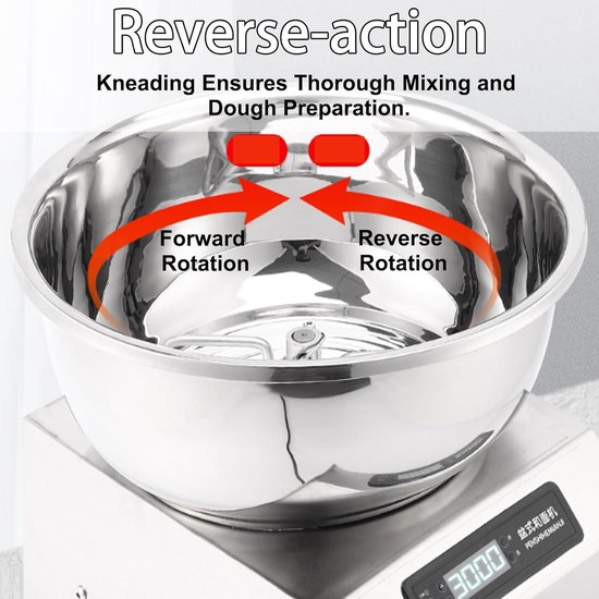 Deegmixer - Kneedmachine - Brood Maken - Roestvrij Staal - 5kg 8kg — afbeelding 3