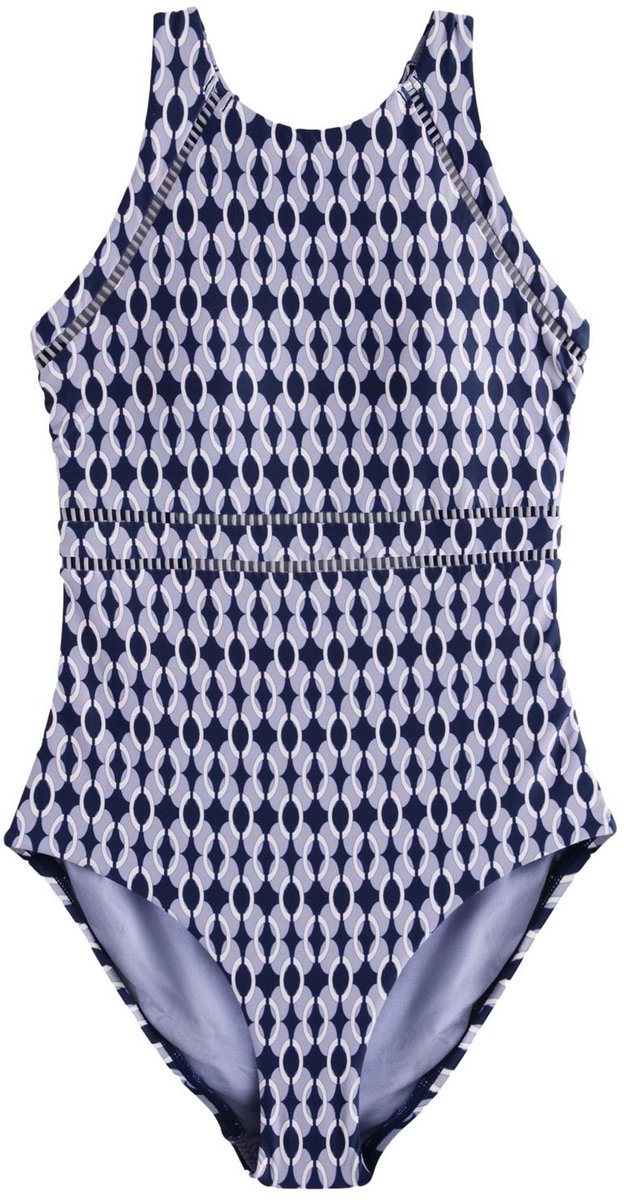 Next - Dames - Hoogsluitend buikcorrigerend badpak - Blauw
