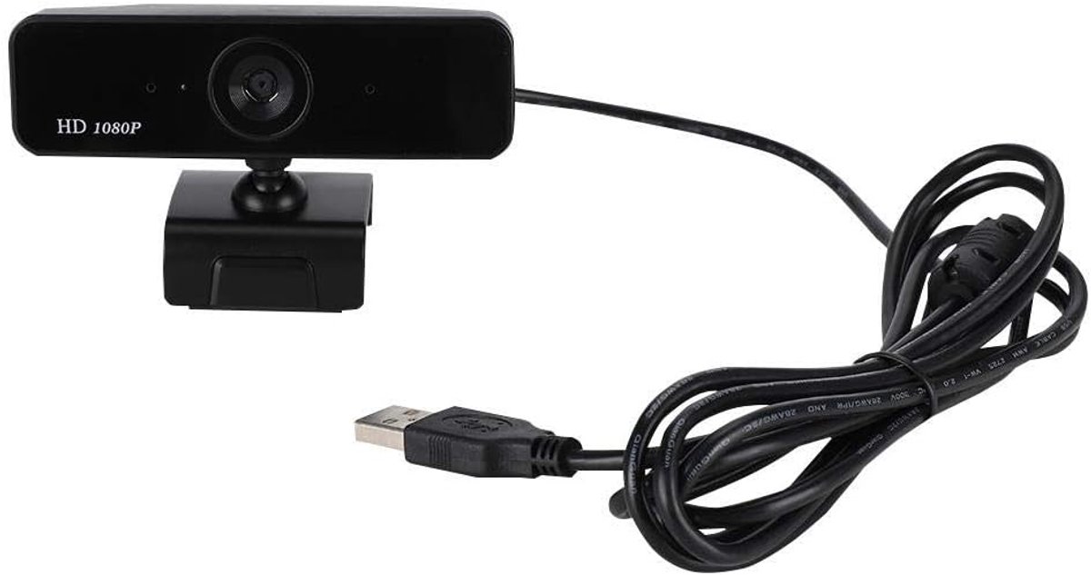 Webcam HD - Computer Camera - Online Vergaderen - Automatische Focus - 1080p Resolutie - Zwart