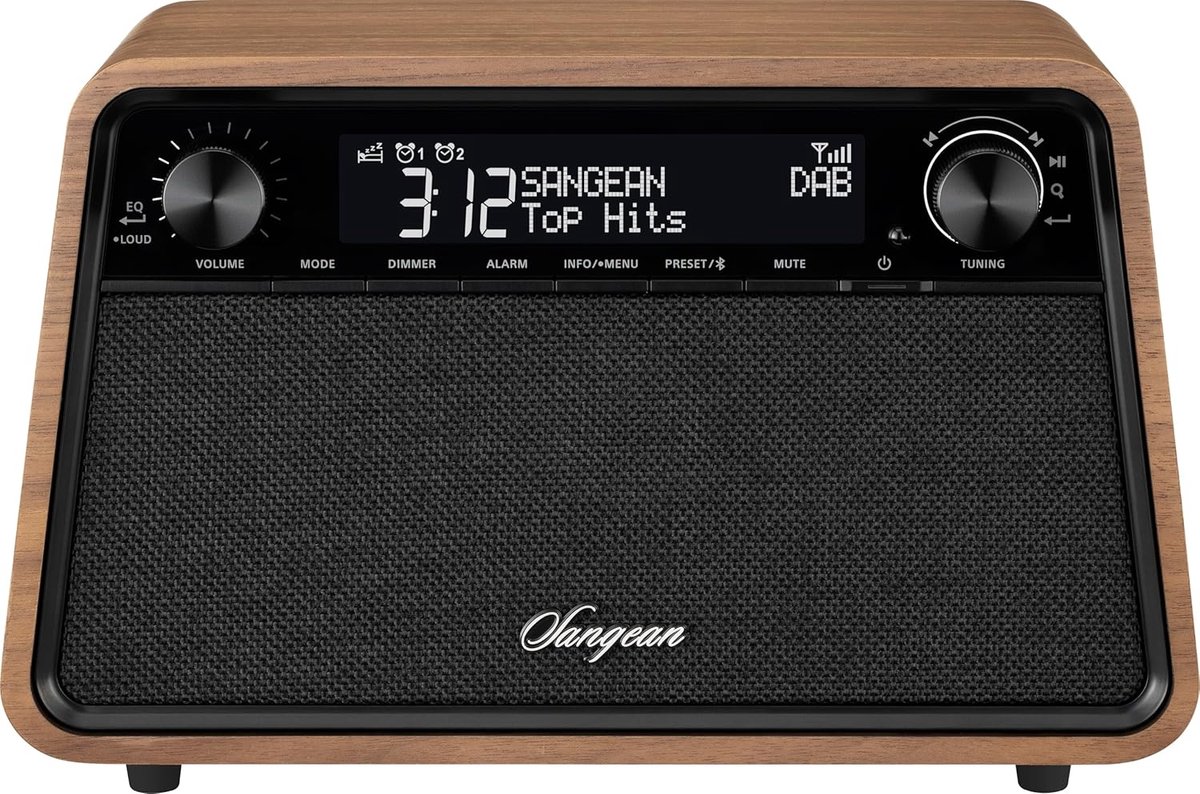 Houten Kast Radio - Digitale Radio - Muziek Luisteren - DAB+ en Bluetooth - 30 x 21.8 x 21.2 cm
