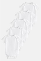 Next - Pasgeboren unisex - Rib Short Sleeve Baby Bodysuits 5 Pack - Wit