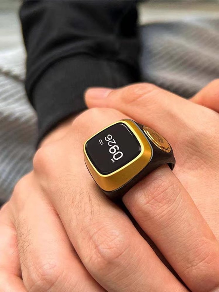 Slimme Ringen - Technologische Ringen - Dagelijkse Gebruik - OLED Display - 18 mm - Bourgondië