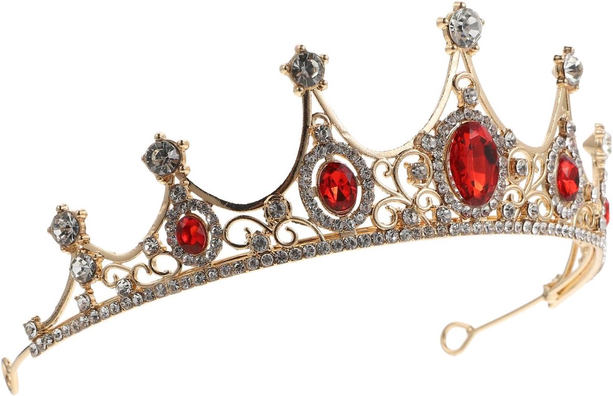 Barokke Kroon - Hoofdtooi Tiara - Feest Bruiloft - Lichtgewicht Ontwerp - 14 x 10.5 cm