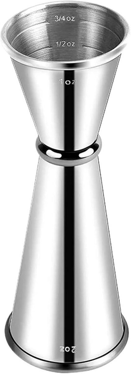 Dubbele Maatbeker voor Cocktails - 1 oz x 2 oz - Zilver
