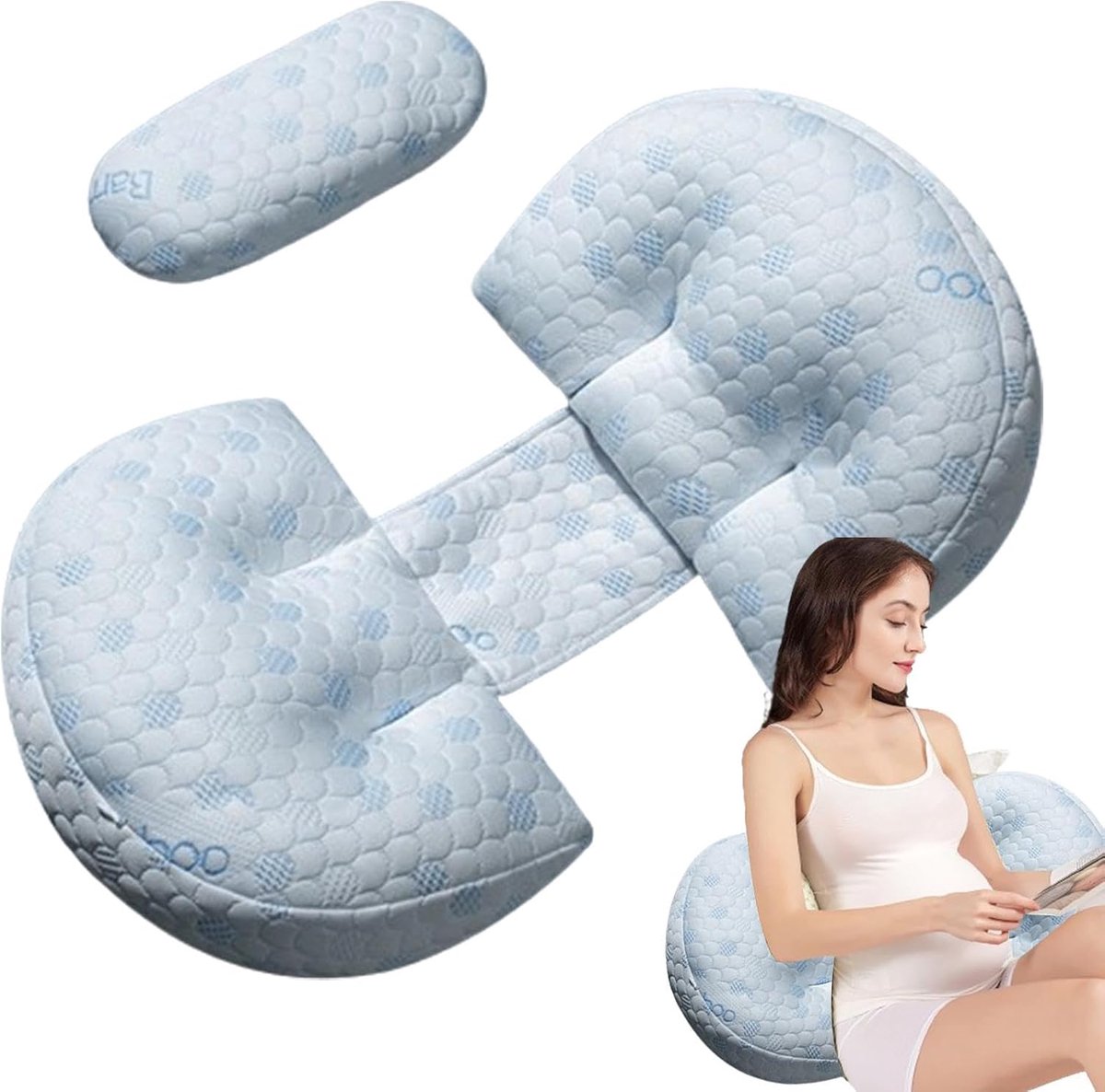 Zwangerschapskussen - Maternity Body Pillow - Comfortabel Slapen - Ergonomisch Ontwerp - 38x26x11.5cm - Blauw