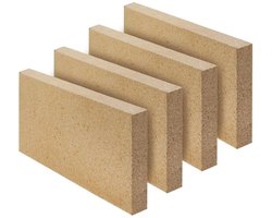 Brandstenen set - Vuurvaste stenen - Houtkachel isolatie - Hoge temperatuur bestendig - 23 x 11 x 2 cm - Grijs