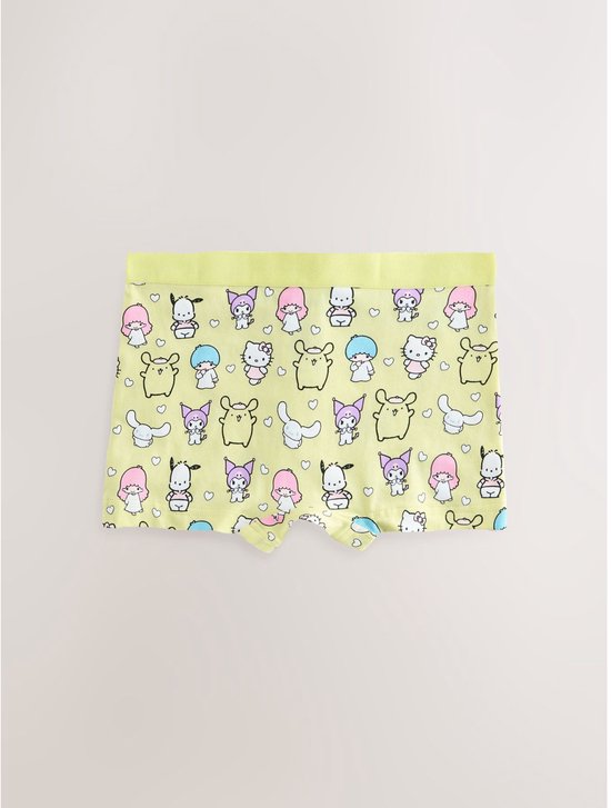 Lichtgele onderbroek met een all-over print van Sanrio-personages.