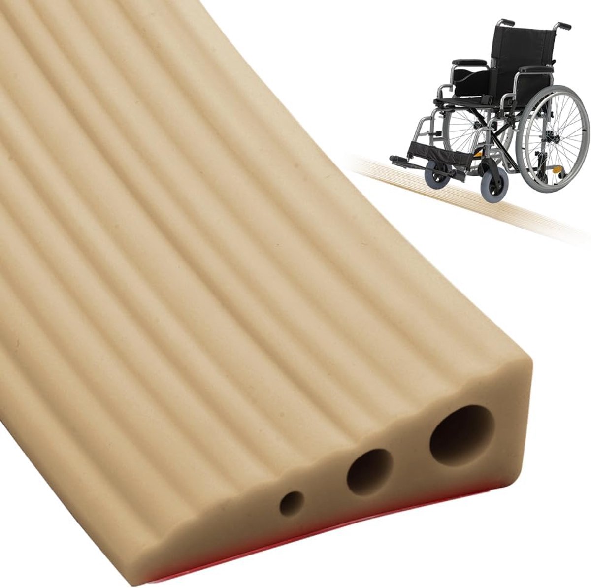 Drempel Hulpstuk - Overgangsrail Rubber - Barrièrevrij Leven - Zelfklevend Antislip - 100x6.5x2.5 cm - Geel
