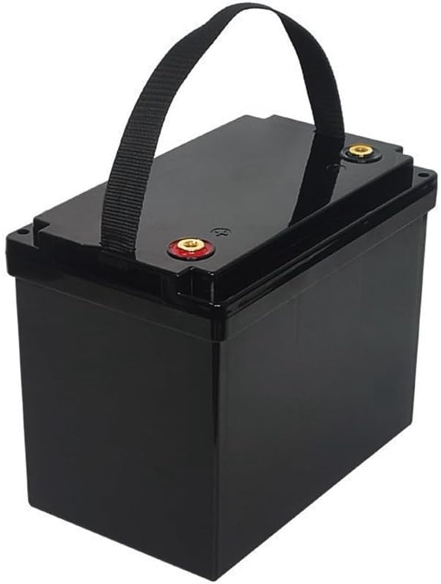 Accu Opbergdoos - Batterij Case - DIY Zonne-energie - Robuuste Constructie - 27x22x17 cm - Zwart
