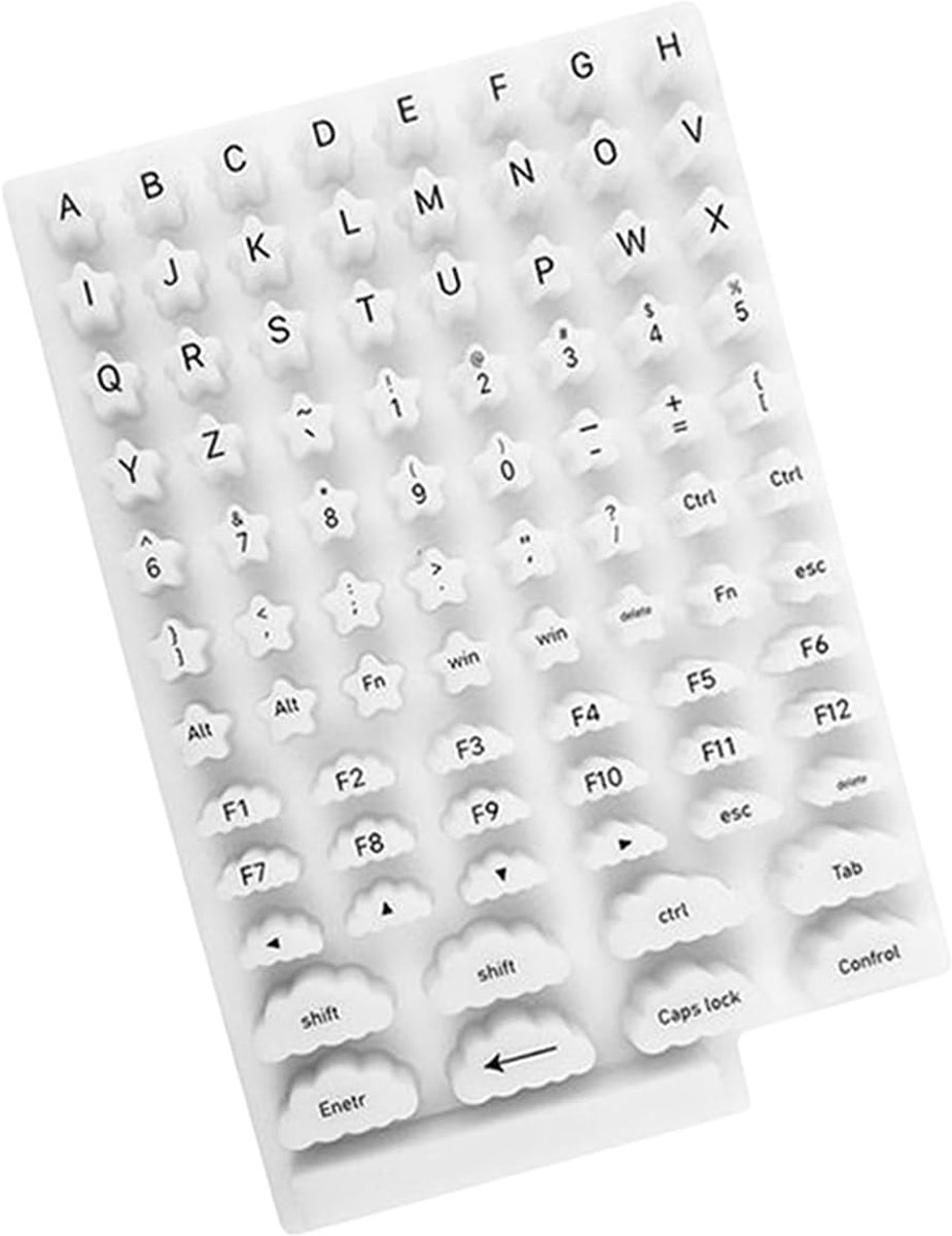 Toetsenbord Stickers - Laptop Skins - Esthetisch Design - Sterk Zelfklevend - 115 x 173 mm - Wit