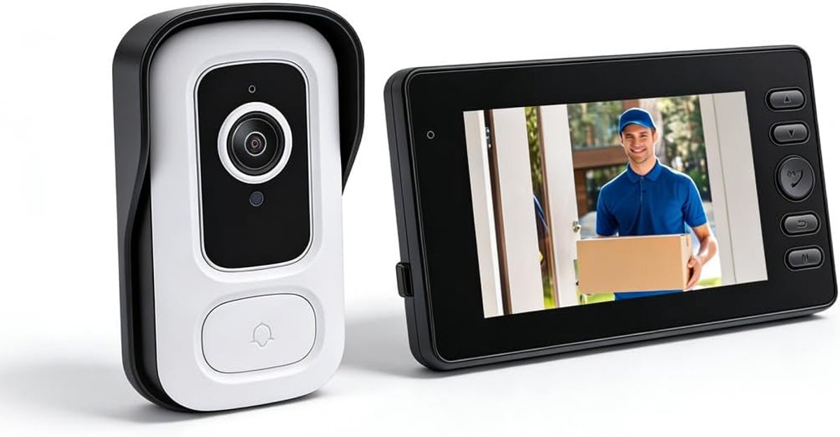 Videodeurbel Systeem - Draadloze Intercom - Veilige Toegang - 1080P Nachtzicht - 4.3 Inch Display