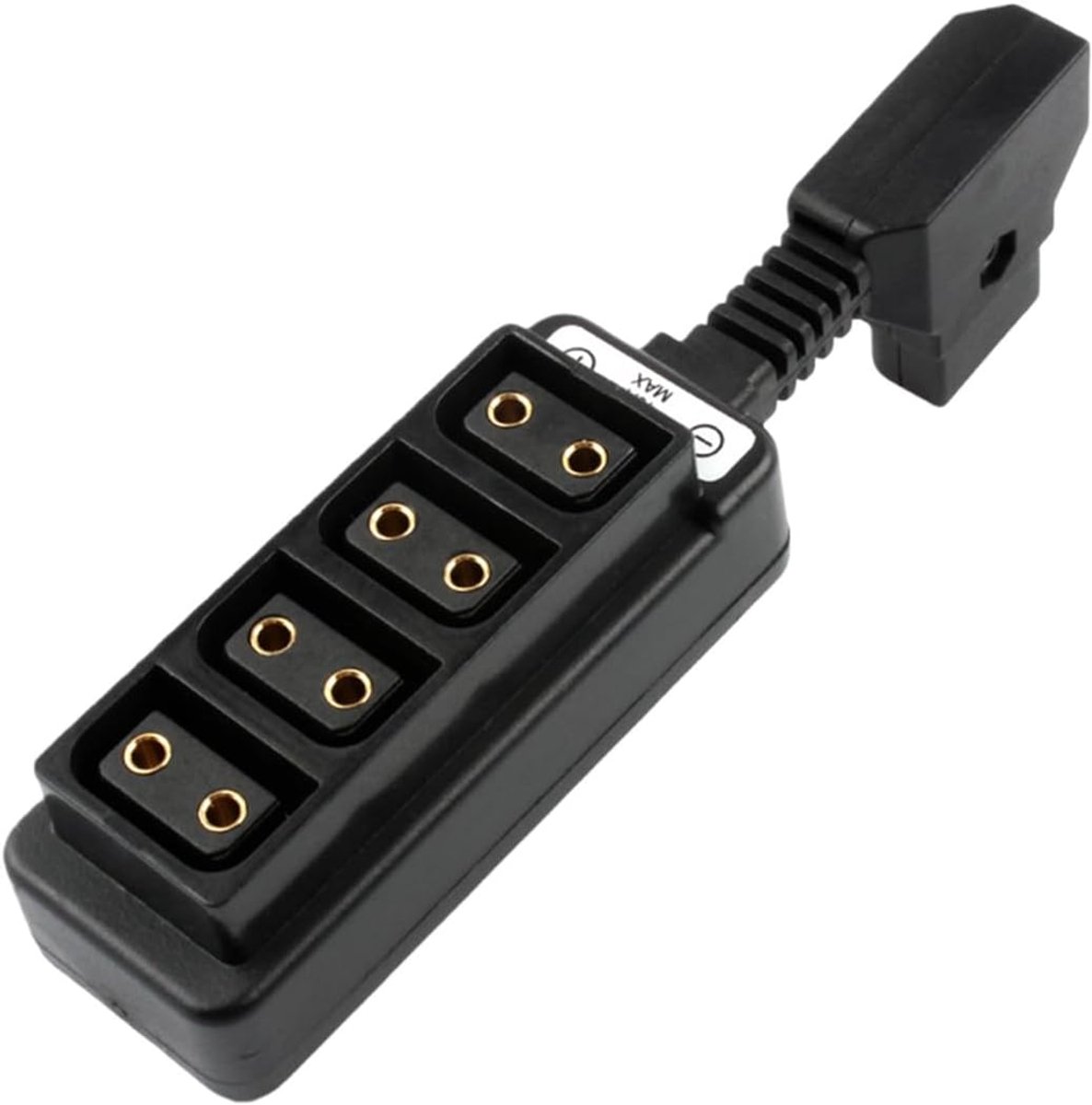 Batterij Hub - Vierweg Splitter - Camera Voeding - Overbelastingsbeveiliging - 16cm Lengte - Zwart