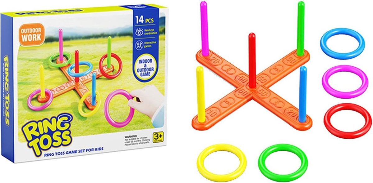 Ringspel Set - Werpspeelgoed - Buiten Activiteit - Draagbaar Speelgoed - 20 x 17 x 7 cm