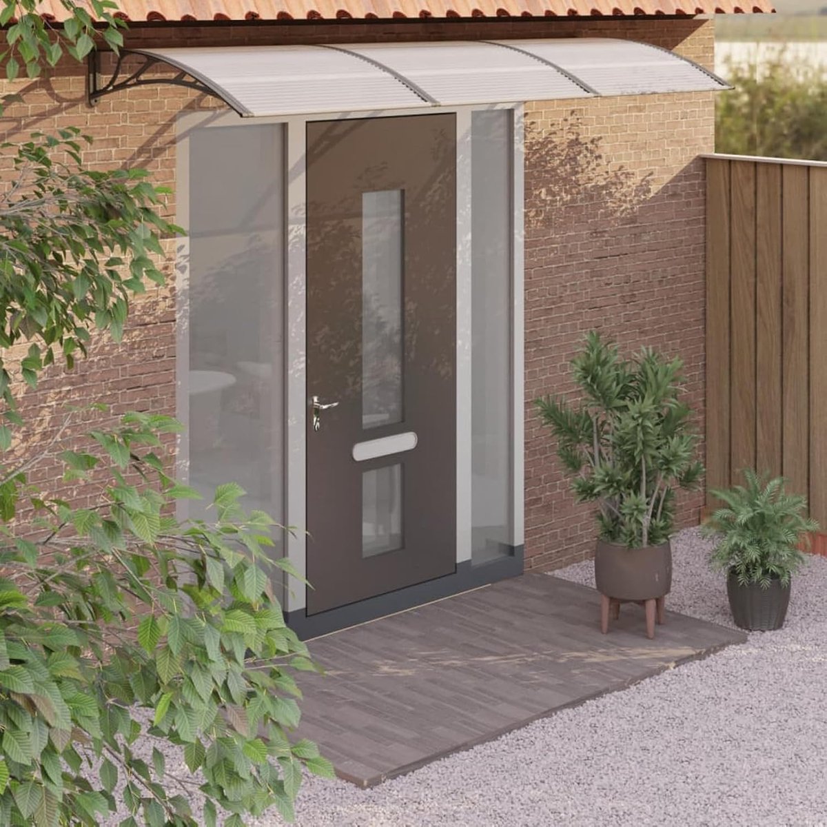 Deur Luifel - Entree Overkapping - Bescherming Buiten - Stevig Frame - 300x100 cm - Zwart
