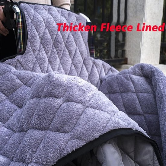 Rolstoel Voetenzak - Warme Winterdeken - Bescherming Kou - Waterdicht Fleece - 130 x 66 cm - Grijs — afbeelding 4
