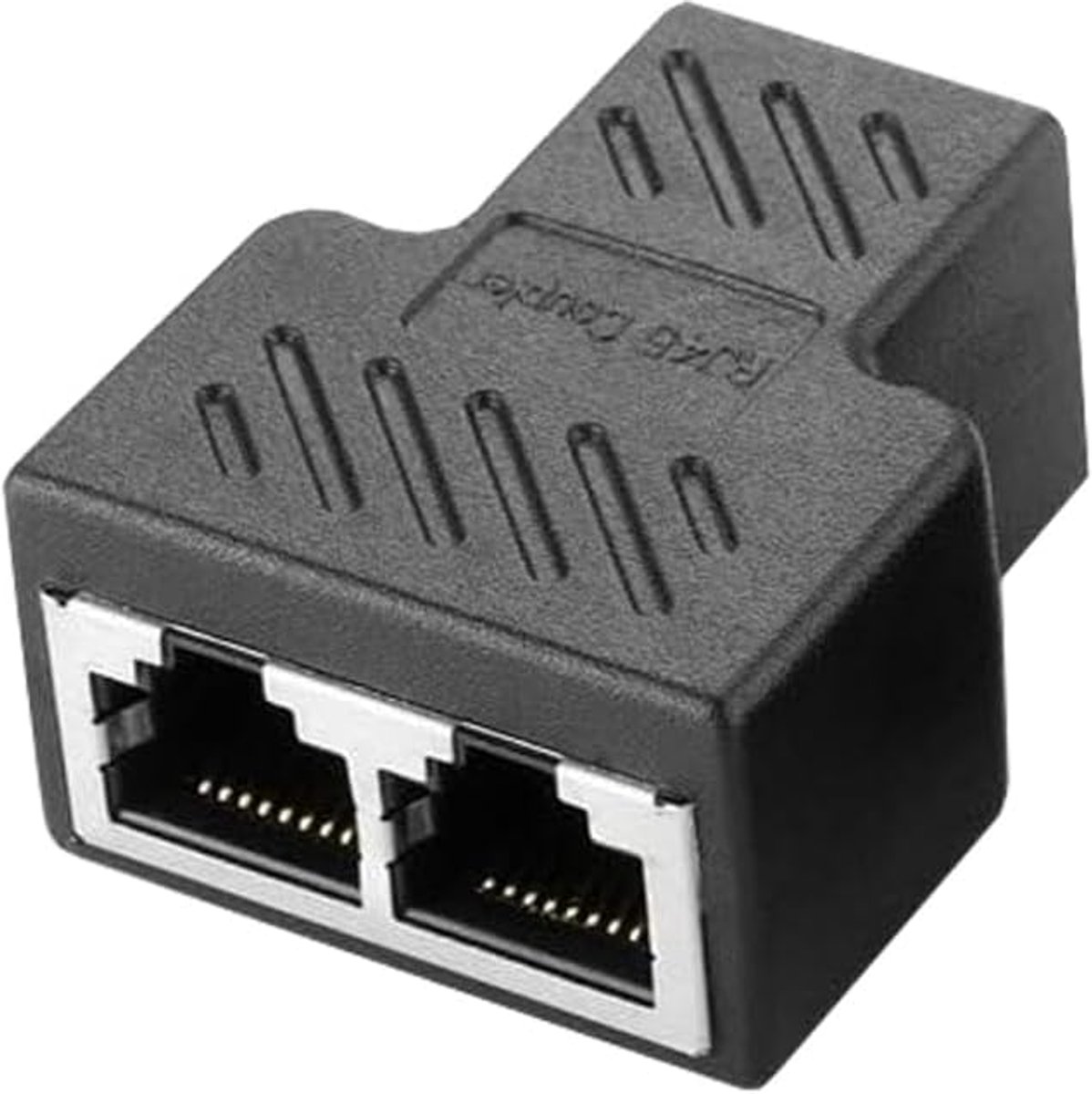 Ethernet Splitter Adapter - RJ45 Y-Splitter - Netwerk Uitbreiding - Twee Apparaten - Compact Ontwerp - Zwart