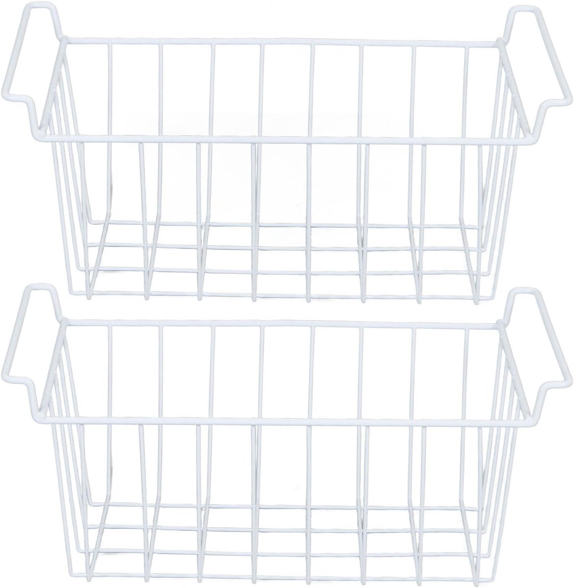 Diepvrieskist manden - Opbergmanden koelkast - Keuken organiseren - Met handvatten - 495 x 245 cm - Zilver