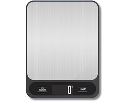 Myon Home Digitale Keukenweegschaal – 1 g tot 10 kg – 1 gram nauwkeurig – RVS – Waterbestendig – Tare functie – 6 meeteenheden – LCD scherm – Batterijen inbegrepen – Perfect voor bakken, koken en afwegen – Zwart