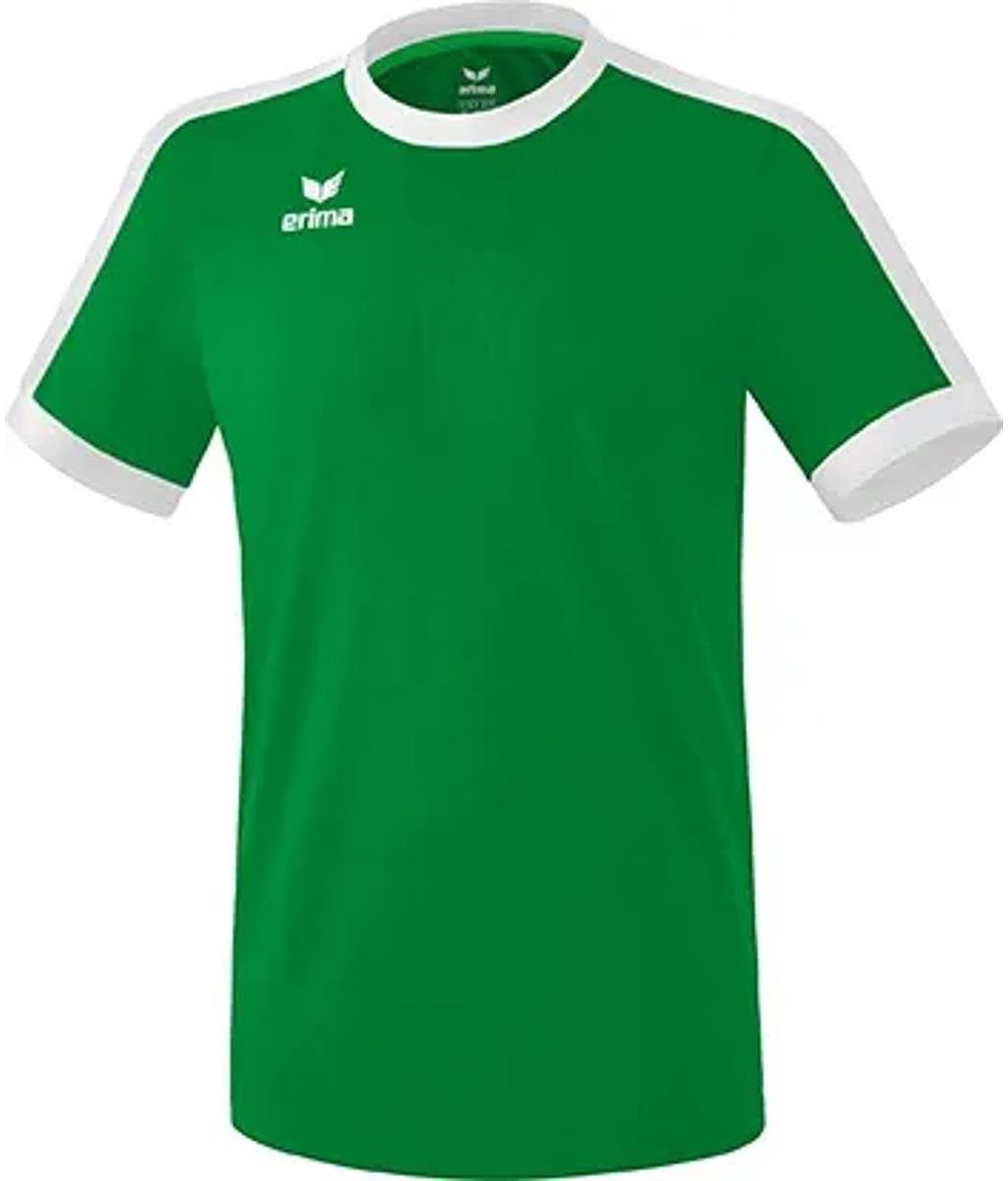 Erima Retro Star Shirt Korte Mouw Kinderen - Smaragd / Wit | Maat: 116