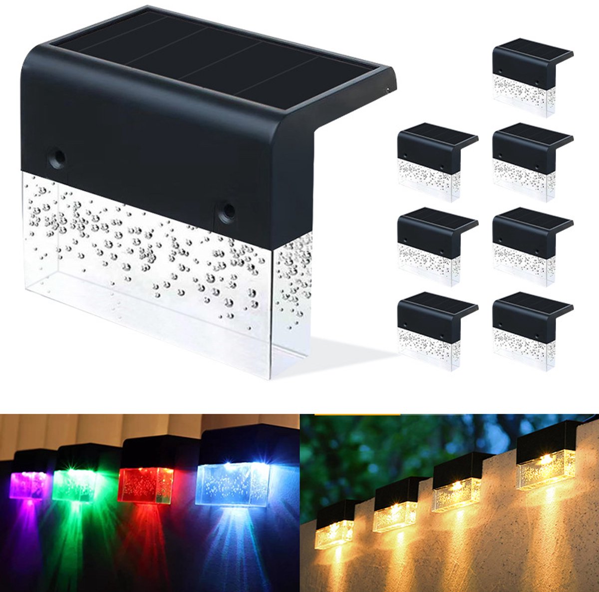 Solar Tuinverlichting-8 stuks LED-tuinlampen op zonne-energie voor buiten en tuin - waterdicht, decoratief en energiezuinig-met 2 modi licht