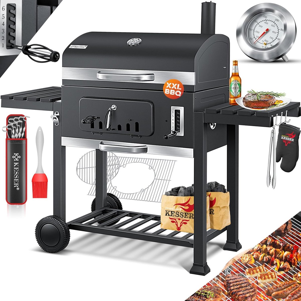 Houtskool BBQ – Smoker Barbecue – Grill BBQ - barbecuegereedschap