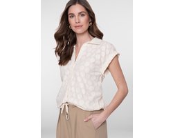 Geisha Blouse Blouse Met Korte Mouw En Drawstring 63235 26 Off-white Dames Maat - L