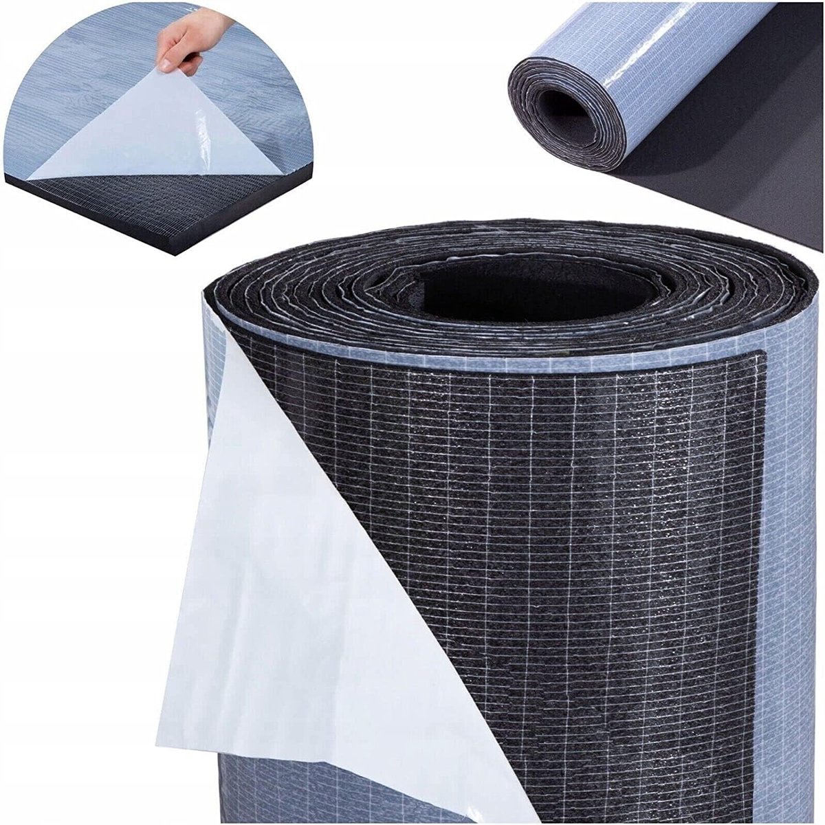 Isolatiemat Rubber - Geluidsisolatieplaat Zelfklevend - Warmte Geluid Dempen - Gesloten Celstructuur - 25 x 50 cm