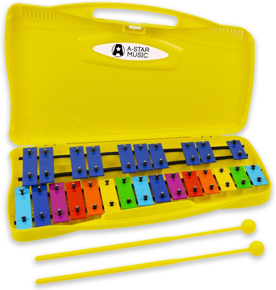 Chromatisch Klokkenspel - Xylofoon Speelgoed - Muziek Educatie - 25 Tonen G5-G7 - 38.5 x 23.5 cm - Geel