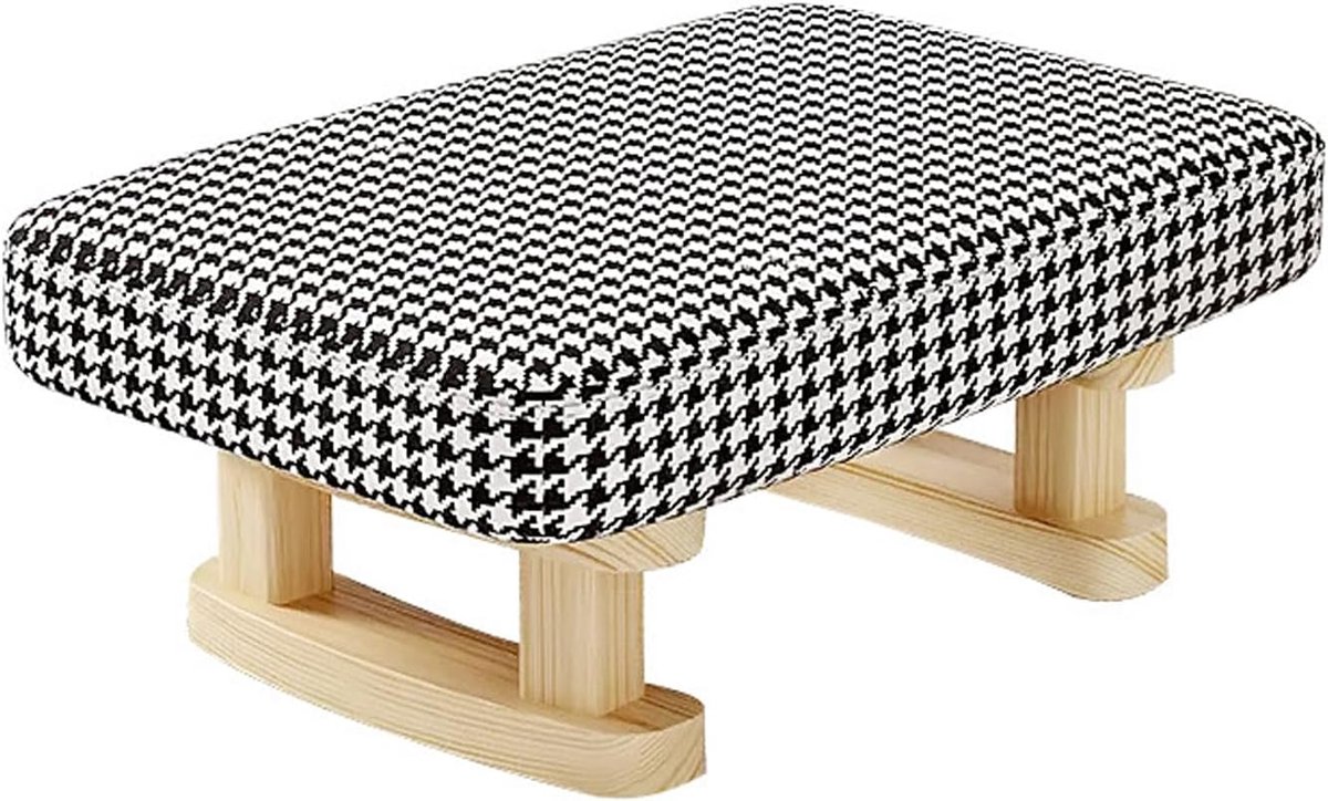 Voetenbank Kruk - Zitbank Poef - Ontspanning Thuis - Massief Houten Poten - 24 x 19 x 39 cm
