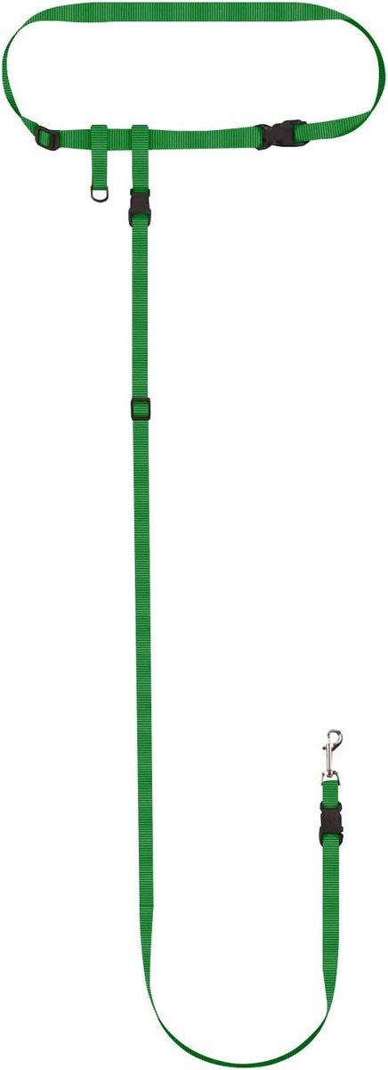 Handsfree Hondenriem - Verstelbare Riem - Honden Training - Snel Ontgrendelingsmechanisme - Taille 22-40 inch - Groen