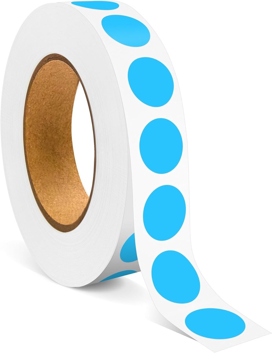 Kleur Label - Stickers Rond - Organiseren Sorteren - 1000 Stuks - 05 Inch - Hemelsblauw
