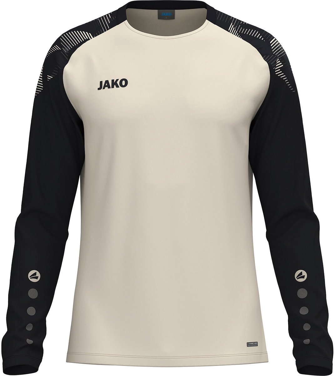 Jako Sonic Longsleeve Heren - Off White / Zwart | Maat: M