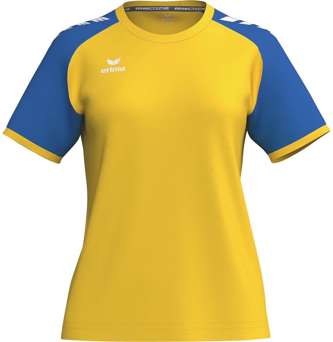 Erima Wings Shirt Korte Mouw Dames - Geel / New Royal | Maat: 38