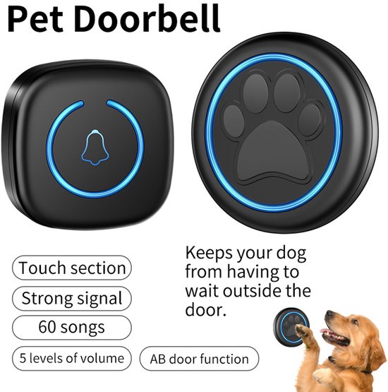 Draadloze Kattenbel-Hondenbel- Intelligente Led-Flits-Deurbel voor Honden - Waterdichte Deurbel met 300 m bereik — afbeelding 4