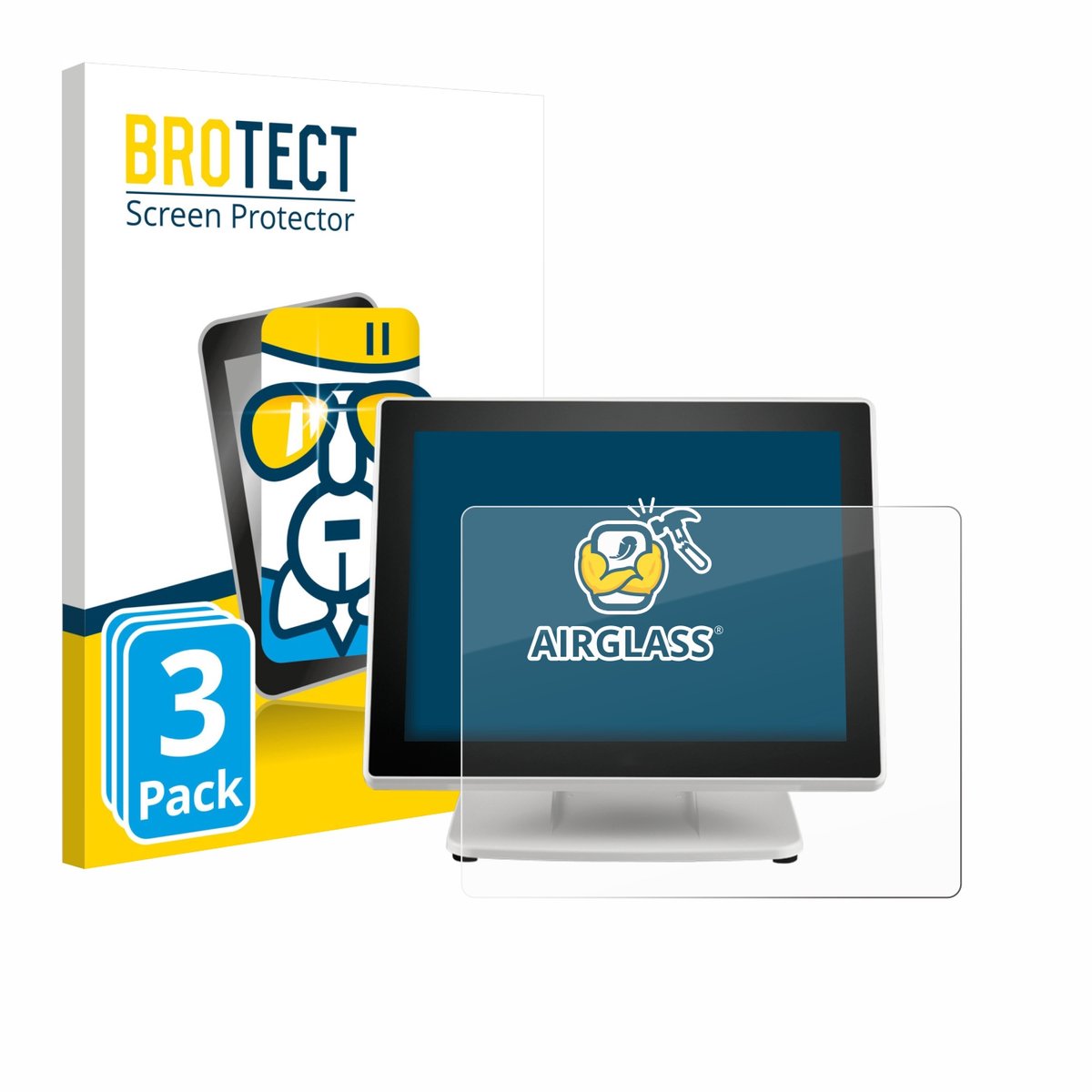 Screenprotector 3 Stuks voor Posiflex PS-3615-G2 Beschermglas transparant