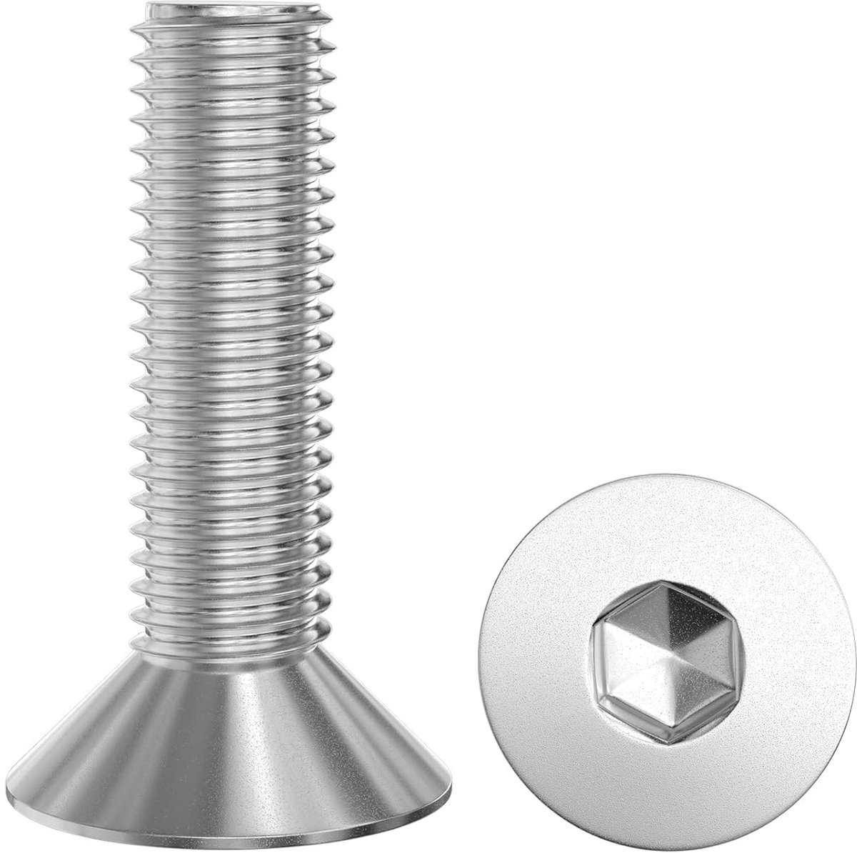 Verzonken Schroeven - Binnenzeskantbouten - Bevestigen van Materialen - Roestvrij Staal A2 - M6 x 20 mm
