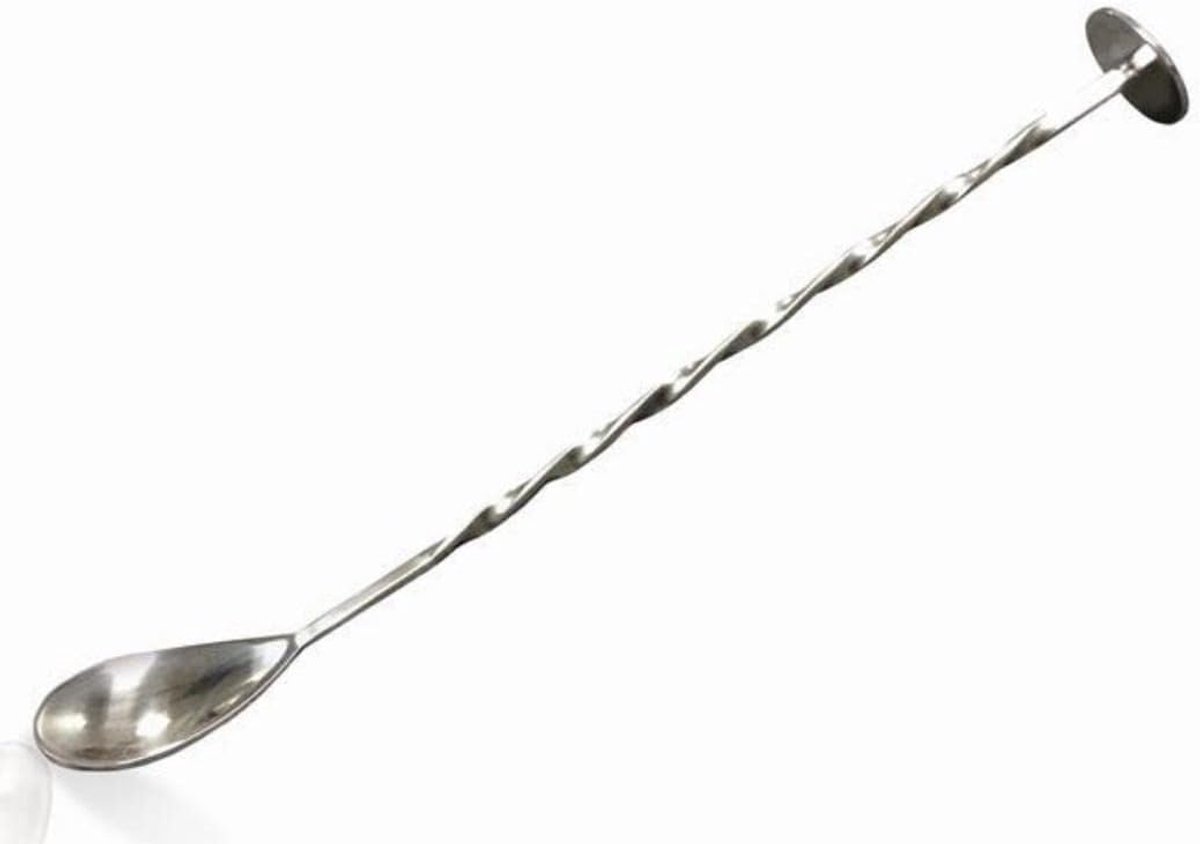 Cocktaillepel - Twisted Lepel - Drankjes Roeren - Roestvrij Staal - 32 cm Lengte - Zilverkleurig