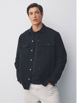 Next - Heren - Jersey popper-shacket van keperstof - Zwart