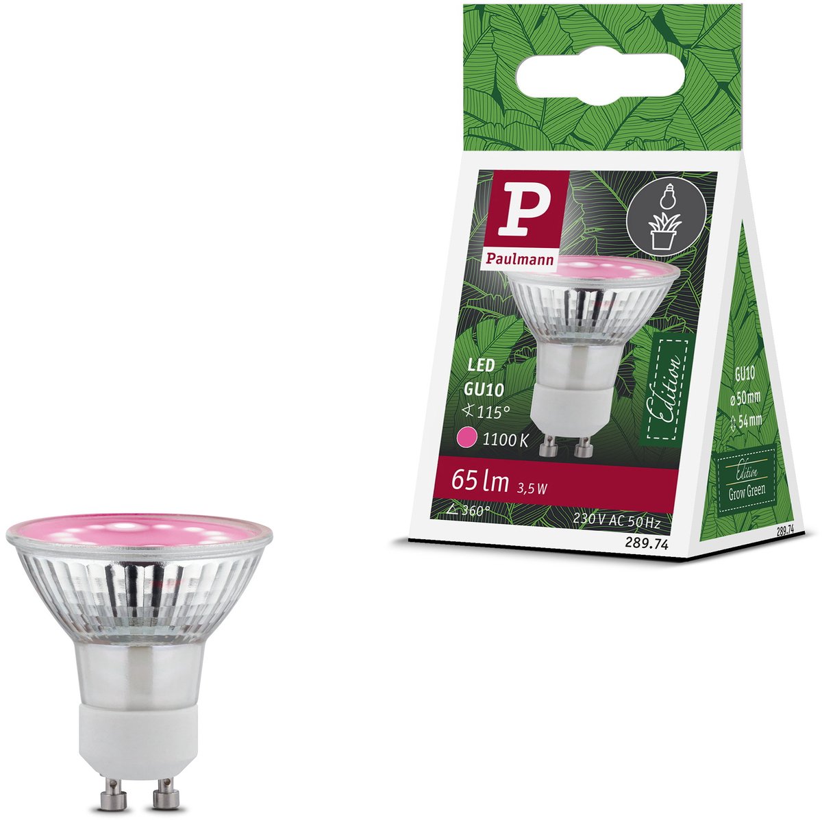 Grow Green Edition Filament 230 V LED-reflector GU10 95lm 3,5W 1100K Zilver, Groeilicht