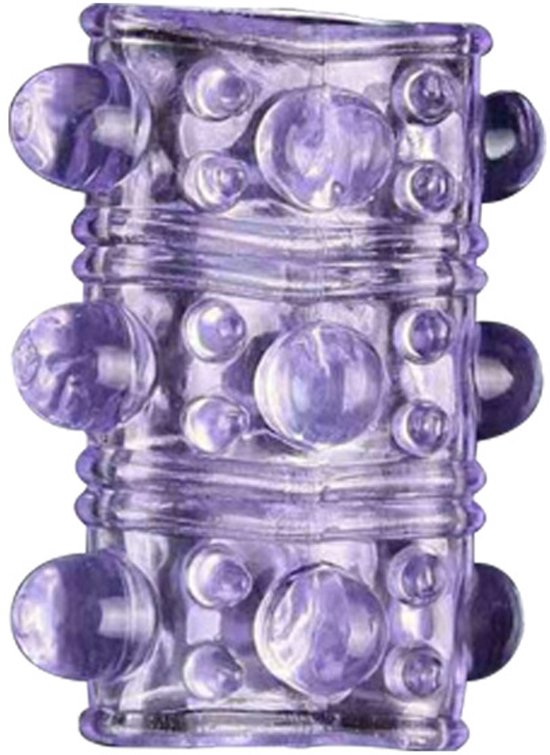 Paarse vibrerende hulshuls met bobbels en ribbels.
