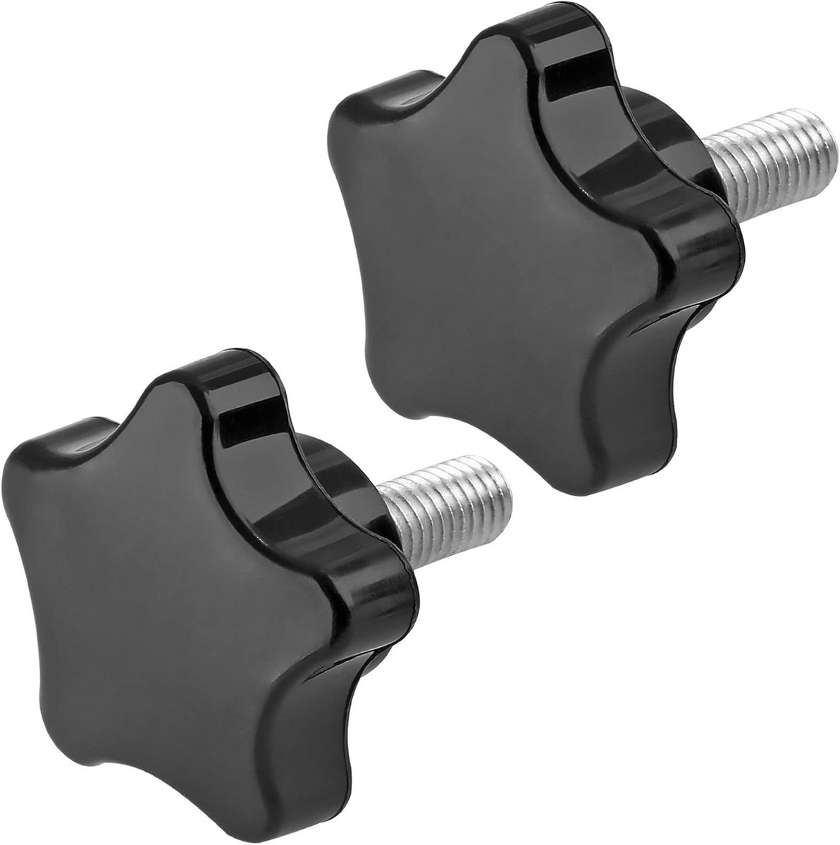 Sterknop M8 x 20mm - 2 Stuks - Klemschroef voor Parasolvoet & Statief - Stervormig - Zwart