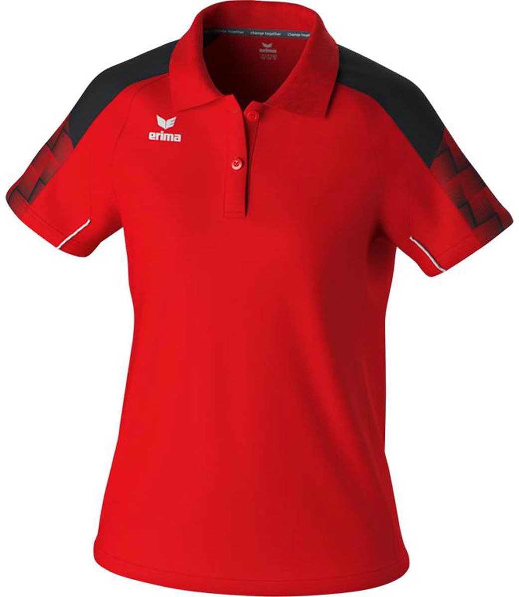 Erima Evo Star Polo Dames - Rood / Zwart | Maat: 44