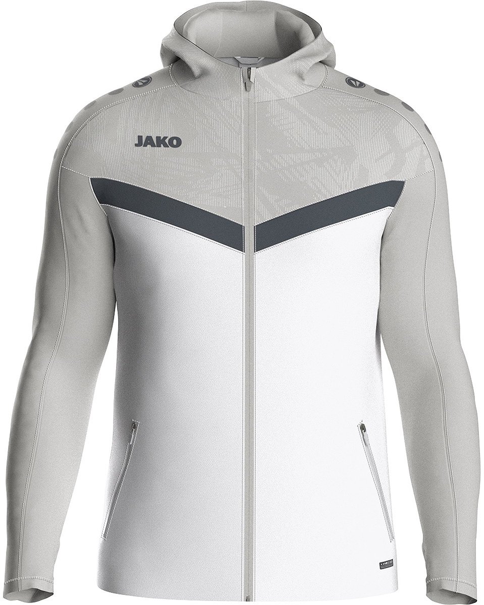 Jako Iconic Jas Met Kap Heren - Wit / Zachtgrijs | Maat: XL