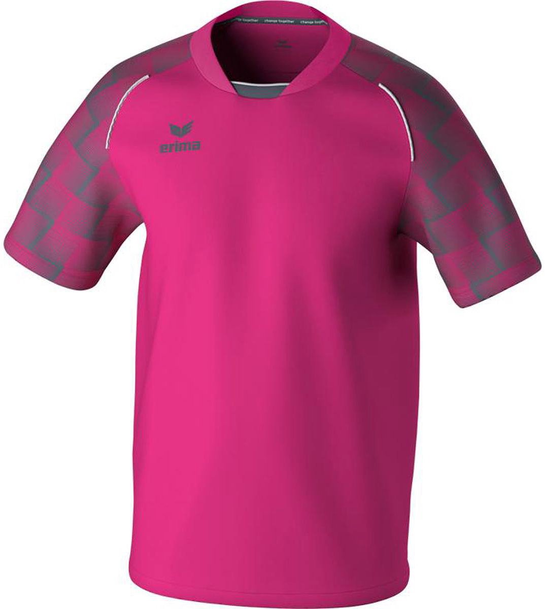 Erima Evo Star Shirt Korte Mouw Kinderen - Fluo Roze / Slate Grey | Maat: 140