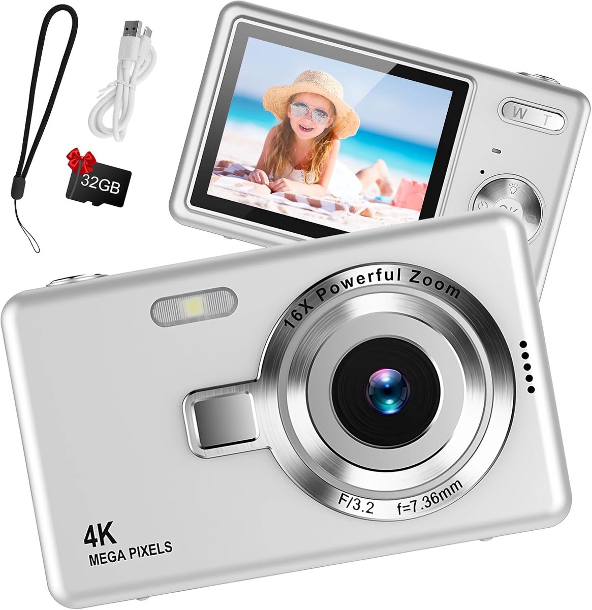 DKampioen Camera - Digitale camera 1080p Full HD 44MP met 2,4 inch LCD-scherm - 16x digitale zoom